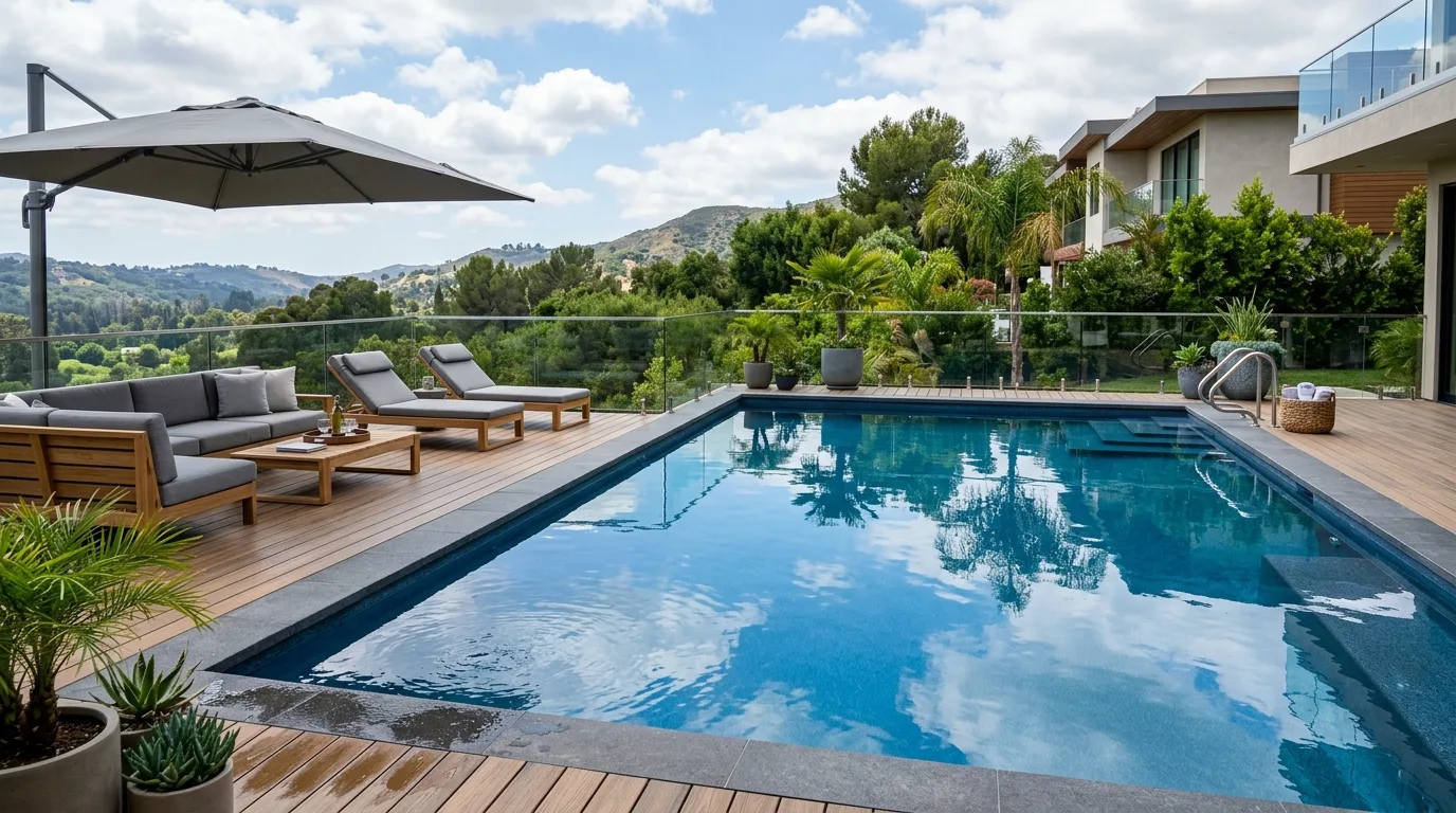 Modern Pool With Smooth Fiberglass Finish